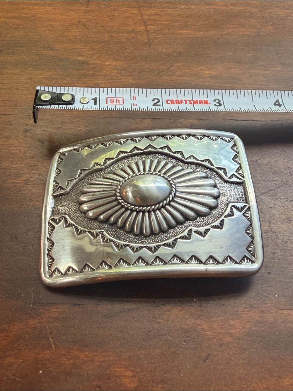 Crumrine Western Silver Belt Buckle - Silver